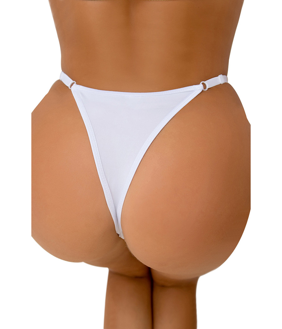 String ouvert à strass blanc