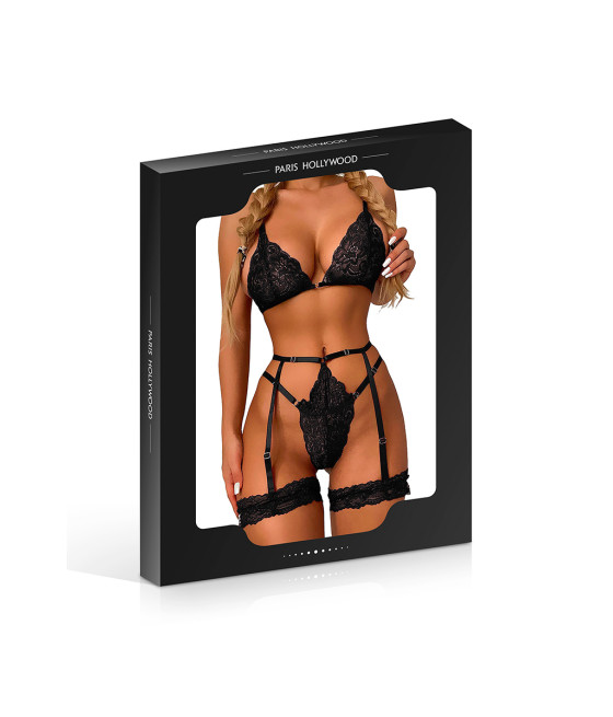 Ensemble 3 pièces en dentelle noir