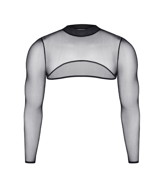 Crop top tulle noir transparent - Regnes