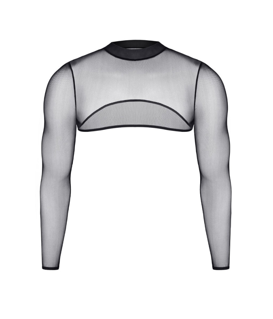 Crop top tulle noir transparent - Regnes