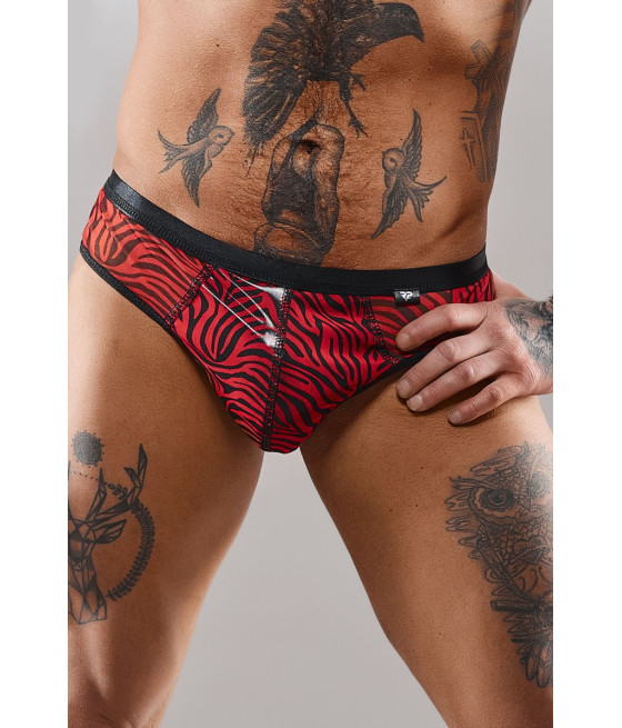 Slip type brésilien zébré rouge et noir - Regnes