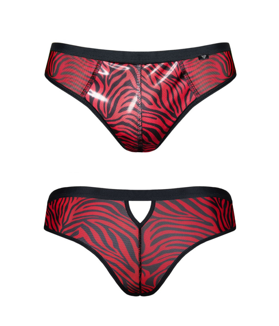 Slip type brésilien zébré rouge et noir - Regnes