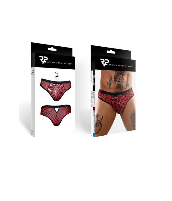 Slip type brésilien zébré rouge et noir - Regnes