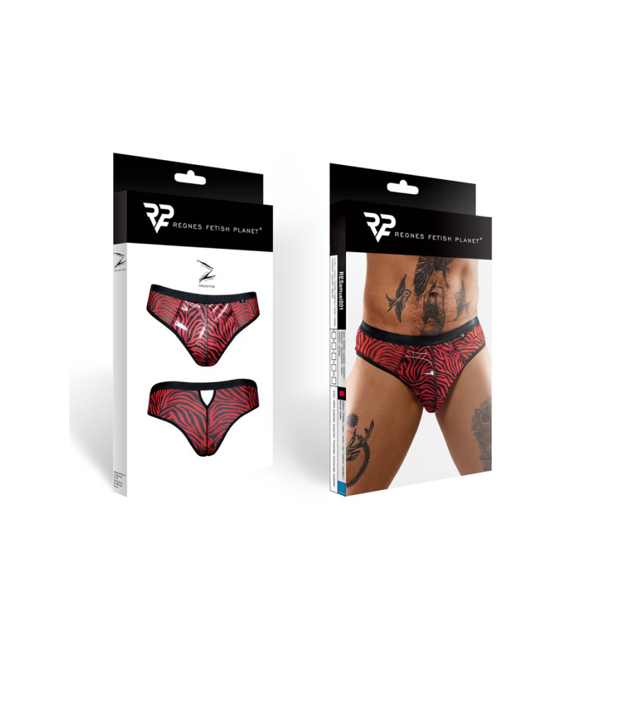 Slip type brésilien zébré rouge et noir - Regnes