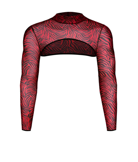 Crop top tulle zébré rouge et noir - Regnes