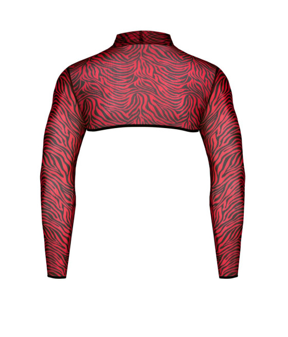 Crop top tulle zébré rouge et noir - Regnes