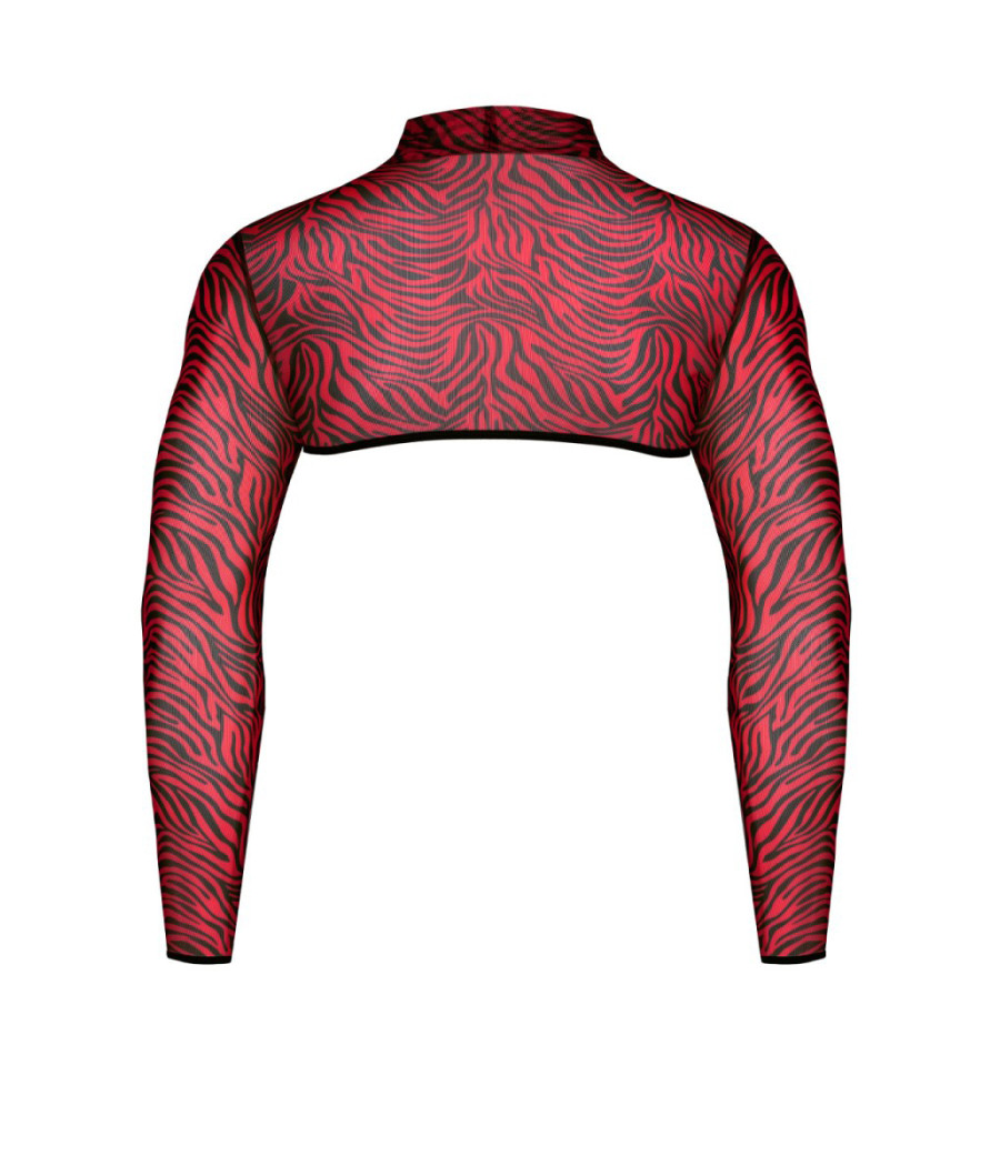 Crop top tulle zébré rouge et noir - Regnes