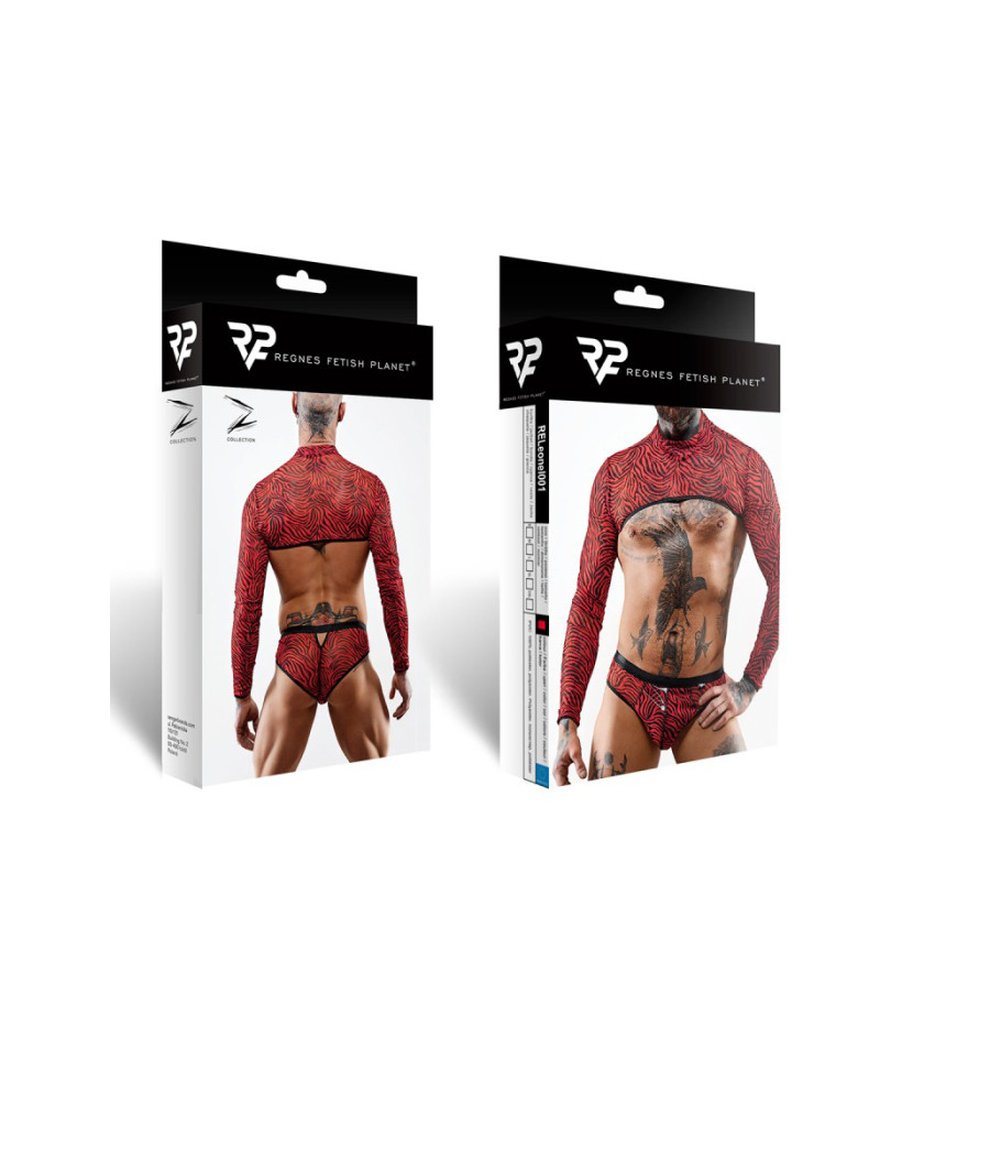 Crop top tulle zébré rouge et noir - Regnes