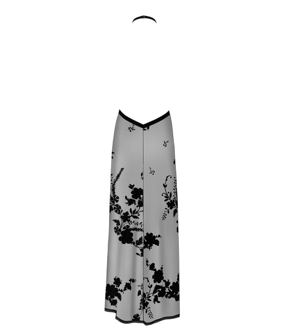 Robe longue dos nu Divinity F312 tulle floqué