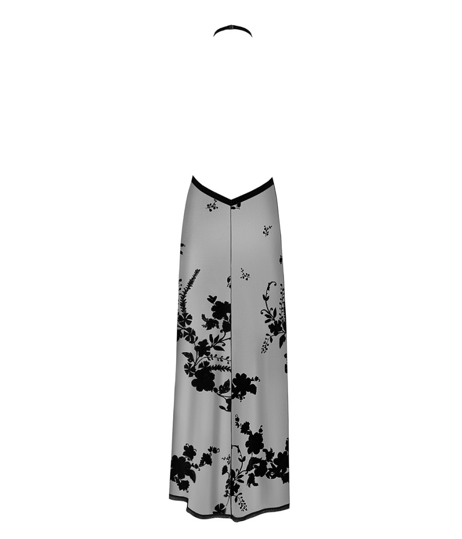 Robe longue dos nu Divinity F312 tulle floqué