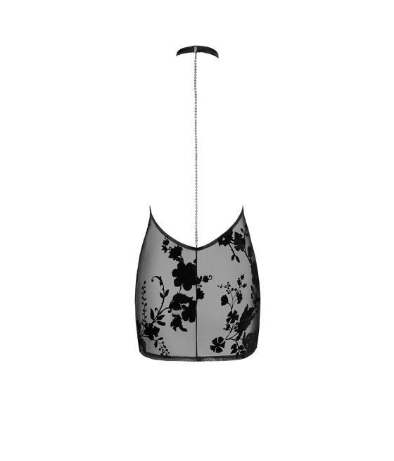 Mini robe dos nu Mythos F313 tulle floqué