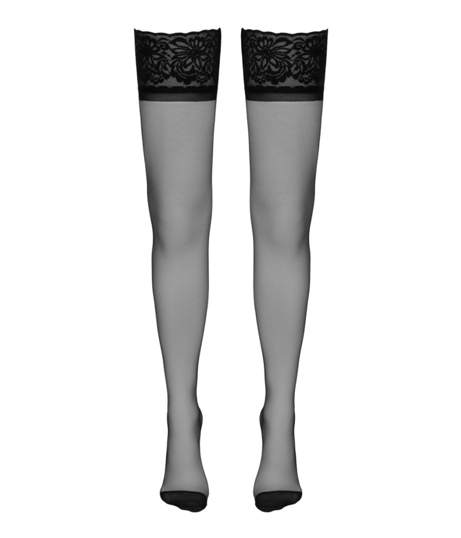 Bas autofixants couture noir 1 - Cotelli Legwear