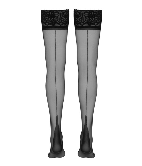 Bas autofixants couture noir 1 - Cotelli Legwear