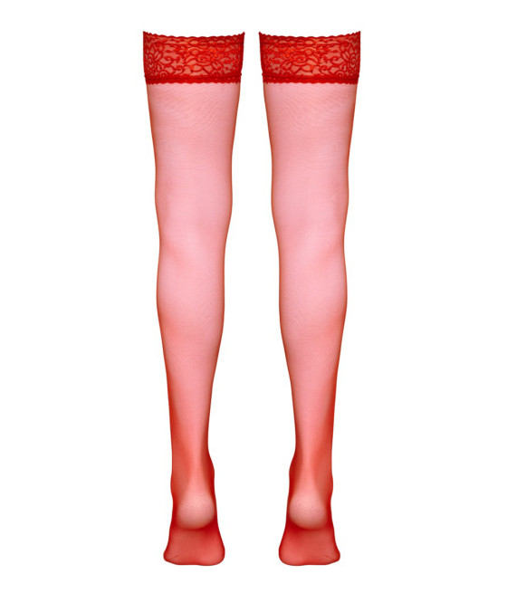 Bas autofixants rouge - Cotelli Legwear