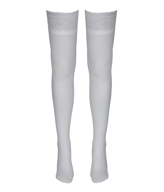 Bas autofixants blanc - Cotelli Legwear