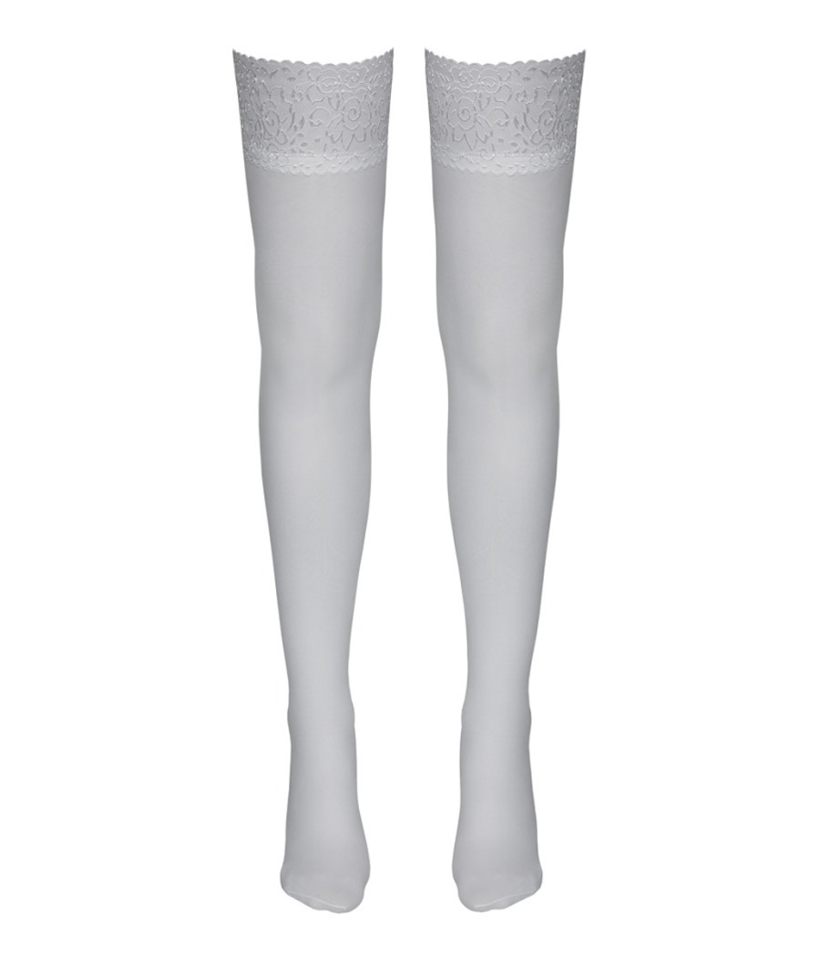 Bas autofixants blanc - Cotelli Legwear