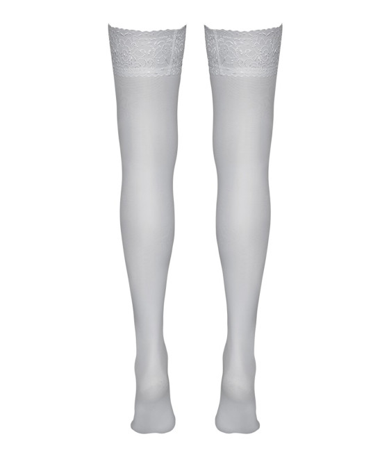 Bas autofixants blanc - Cotelli Legwear
