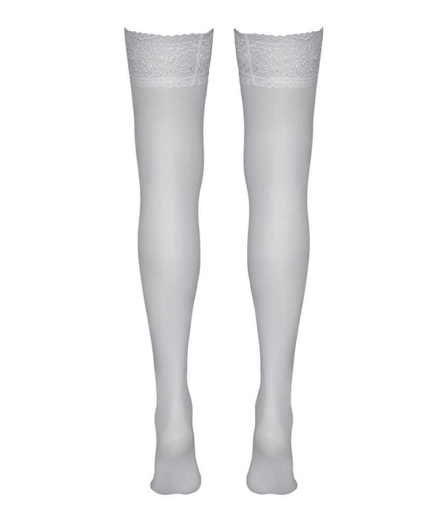 Bas autofixants blanc - Cotelli Legwear