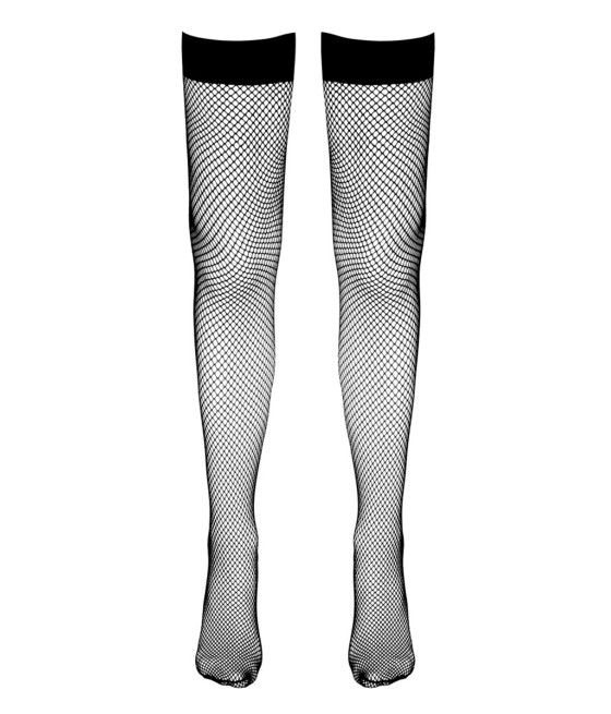 Bas résille autofixants noir - Cotelli Legwear