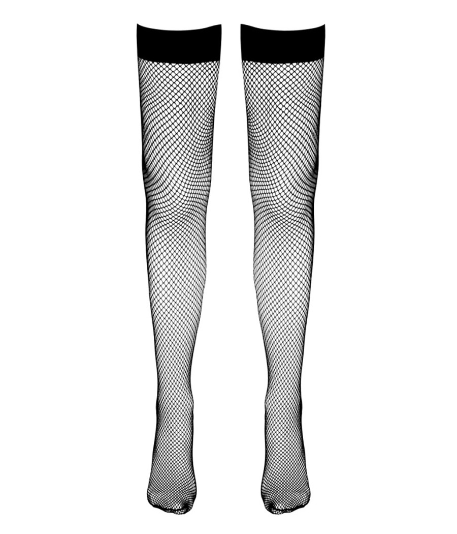 Bas résille autofixants noir - Cotelli Legwear