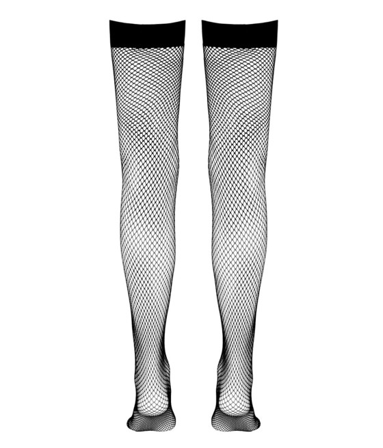 Bas résille autofixants noir - Cotelli Legwear