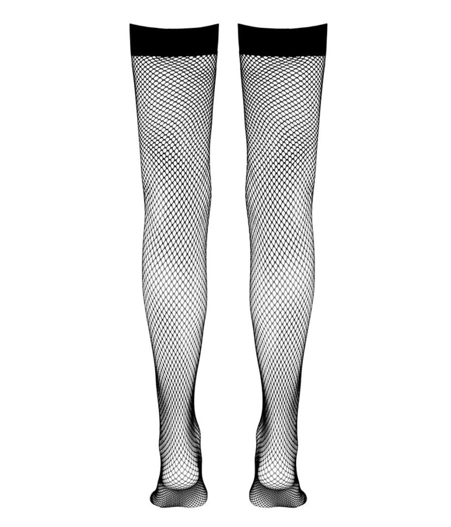 Bas résille autofixants noir - Cotelli Legwear