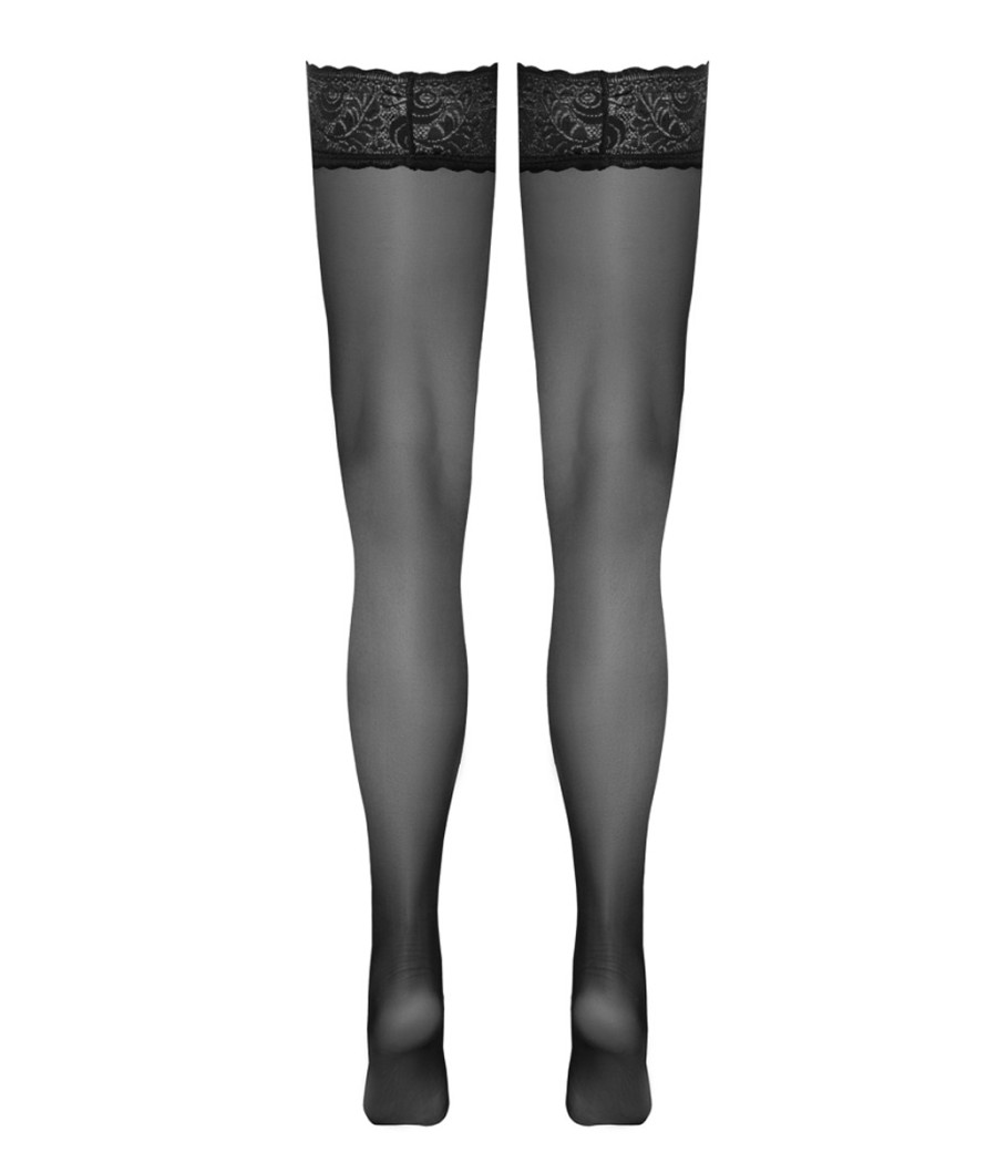 Bas autofixants noir Hold up - Cotelli Legwear