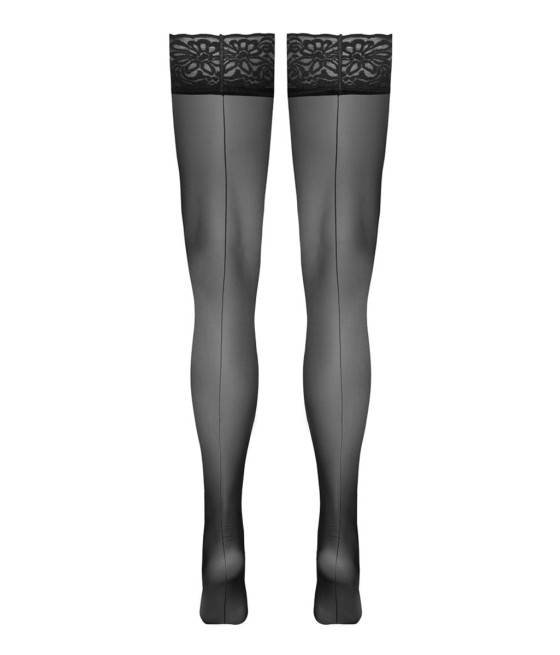 Bas autofixants noir Hold up 3 - Cotelli Legwear