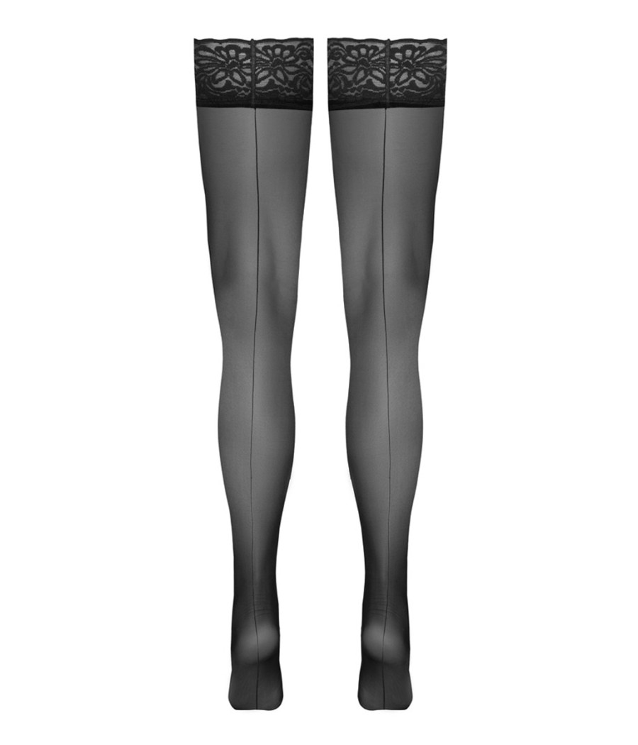 Bas autofixants noir Hold up 3 - Cotelli Legwear