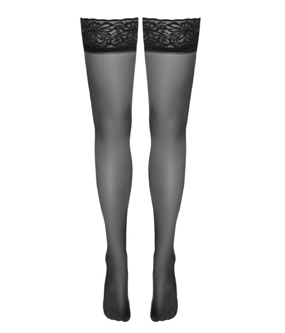 Bas autofixants noir Hold up 3 - Cotelli Legwear