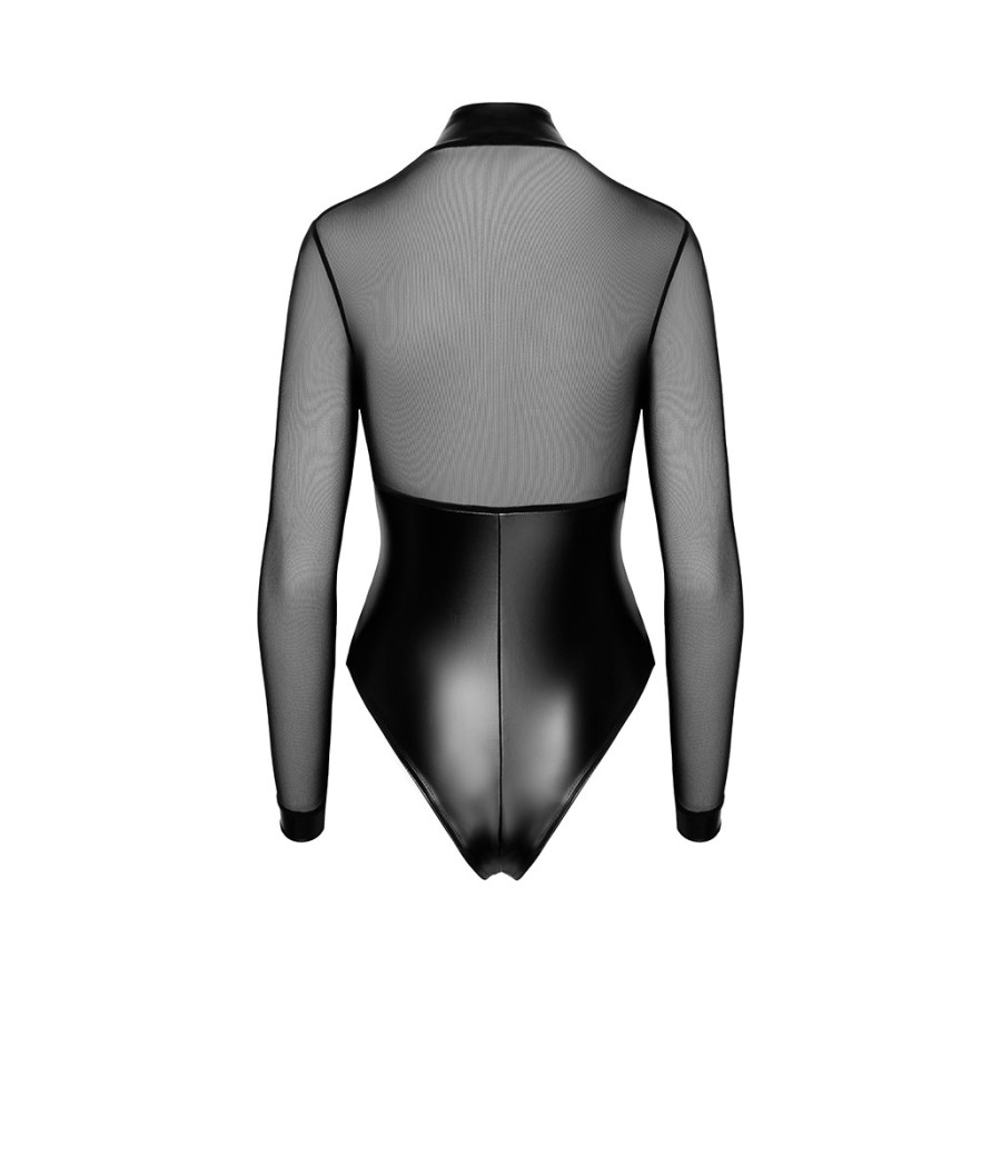 Body Edge zippé avec anneaux F321 wetlook et tulle