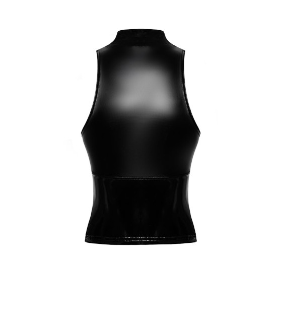 Top zippé Glam F324 vinyle et wetlook