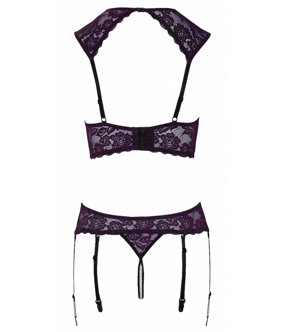 Ensemble lingerie ouverte violet - Cotelli Lingerie