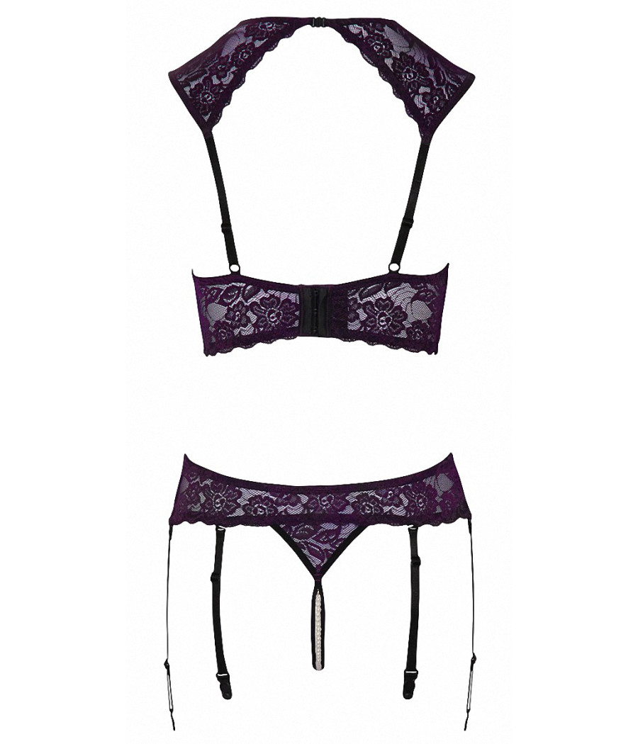 Ensemble lingerie ouverte violet - Cotelli Lingerie