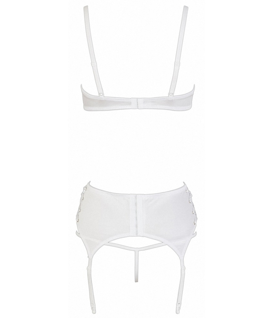 Ensemble lingerie 3 pièces ouvert blanc - Cottelli Lingerie