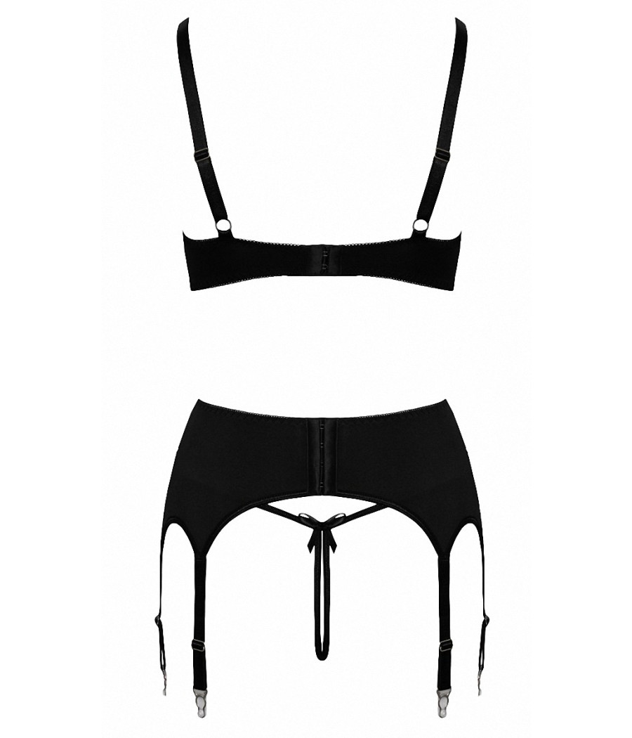 Ensemble coquin ouvert 3 pièces gris - Cottelli Lingerie