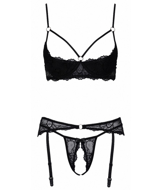 Ensemble lingerie ouverte noir - Cotelli Lingerie