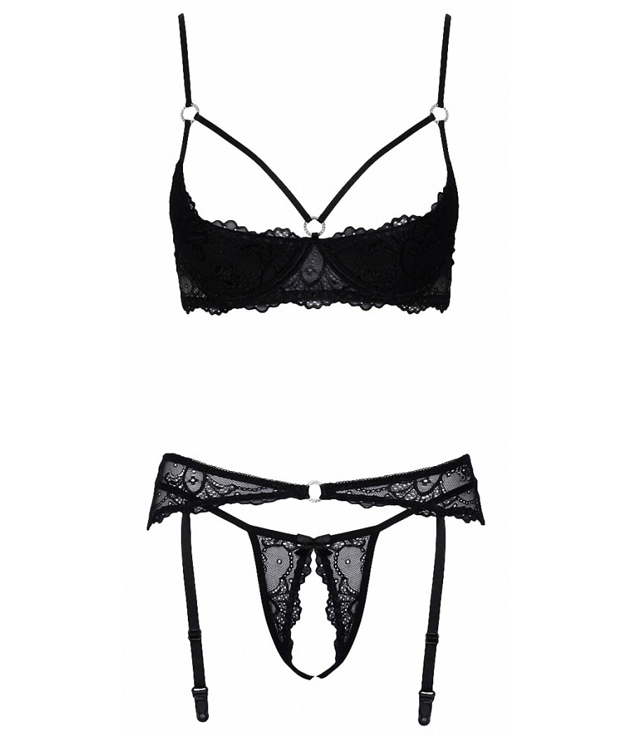 Ensemble lingerie ouverte noir - Cotelli Lingerie