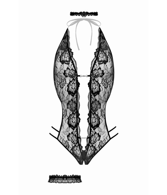 Ensemble body ouvert Renee noir - Christine