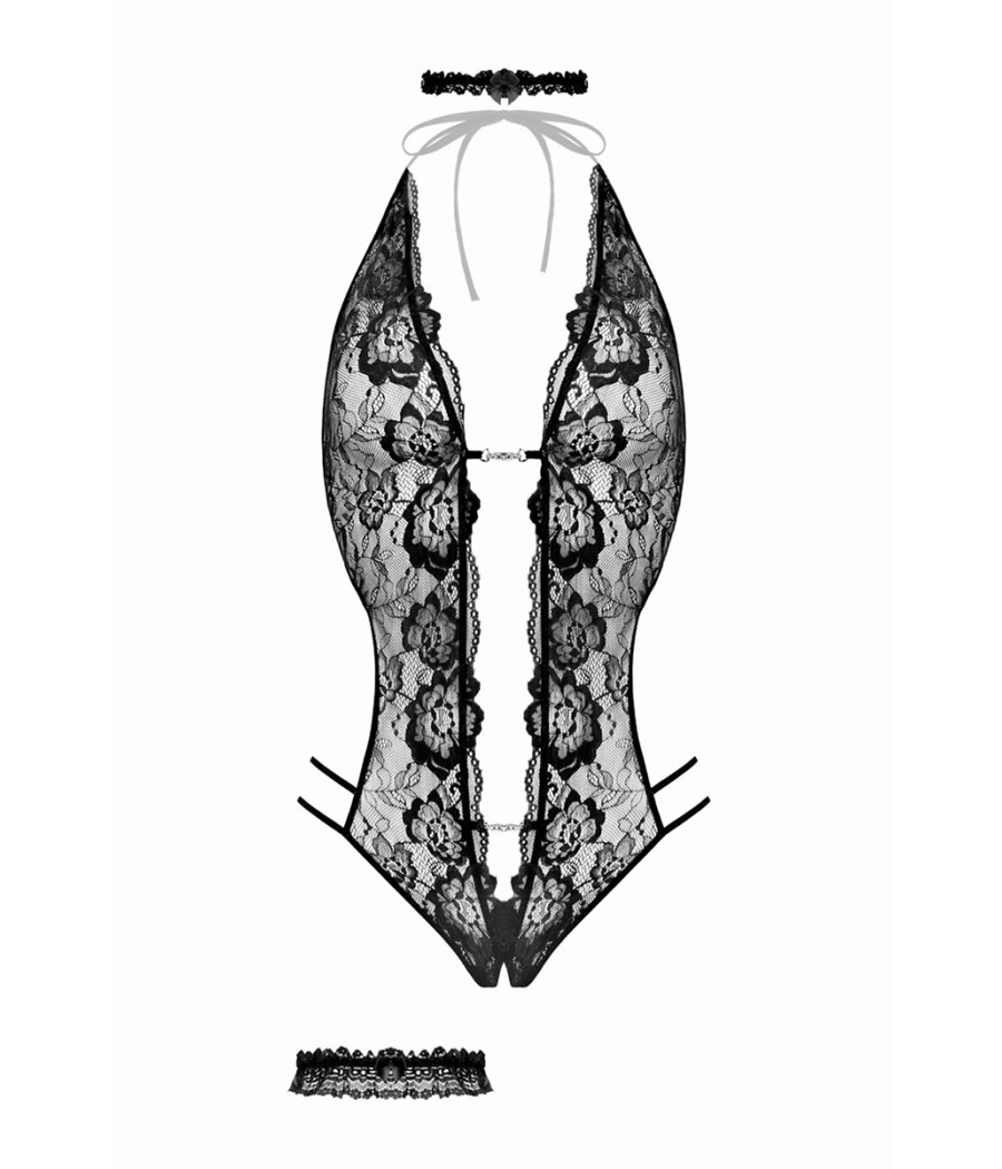 Ensemble body ouvert Renee noir - Christine