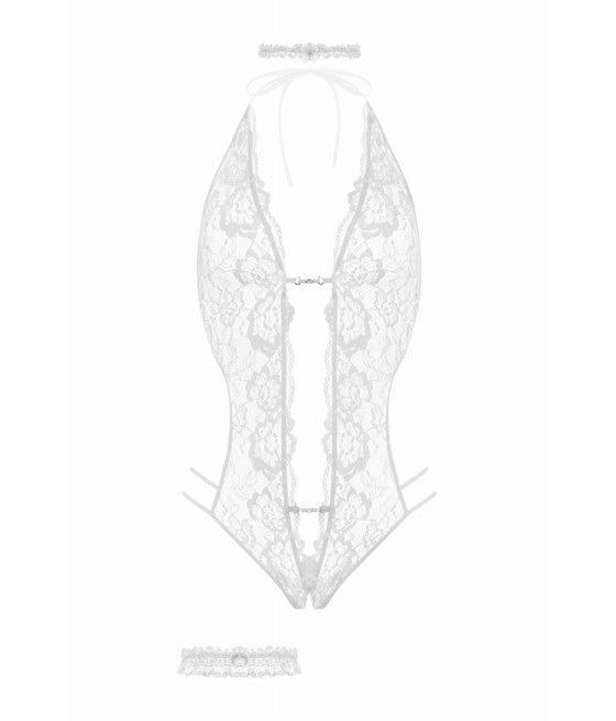 Ensemble body ouvert Renee blanc - Christine