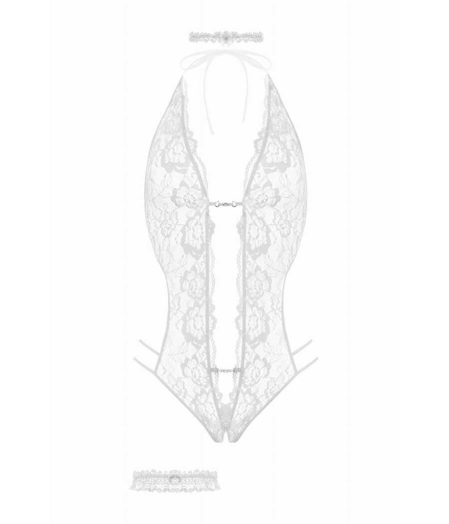 Ensemble body ouvert Renee blanc - Christine