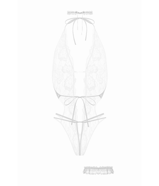 Ensemble body ouvert Renee blanc - Christine