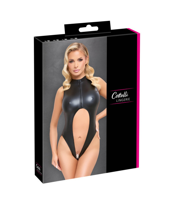 Body noir ouvert à l'entrejambe - Cotelli Lingerie