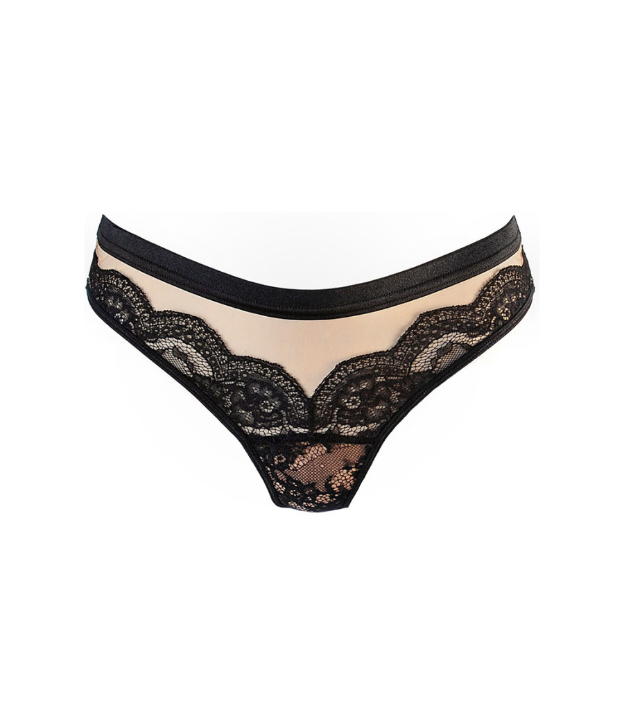 String tulle et dentelle noir V-10718 - Axami