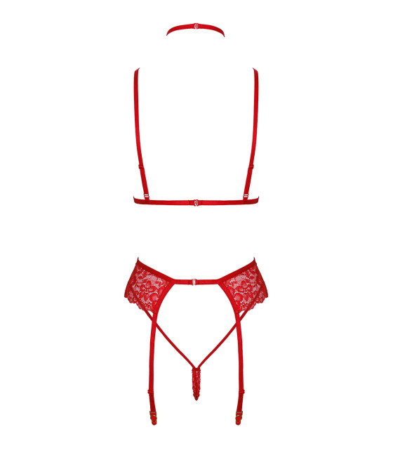 Ensemble 5 pièces Bondage Red Lace Kiss 243 - Kissable
