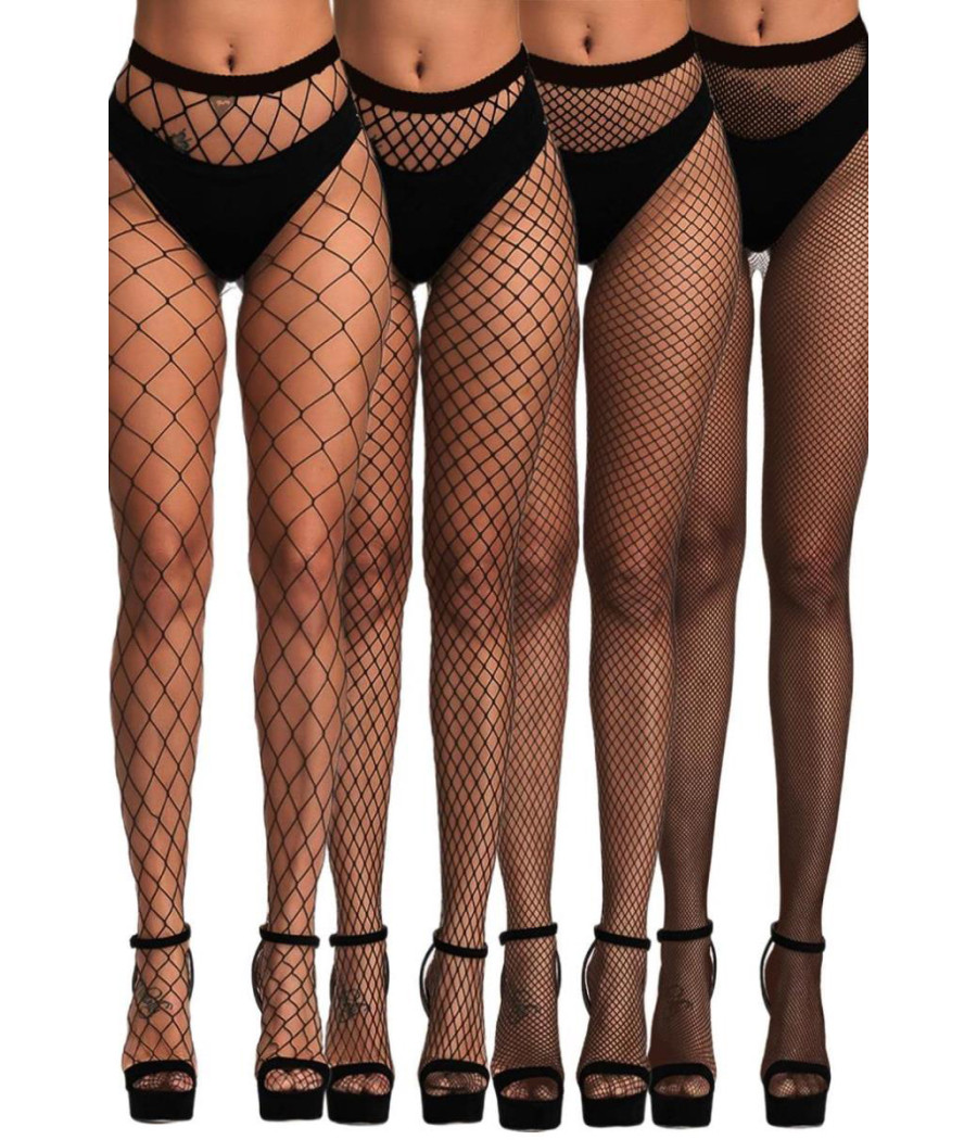 Pack 4 collants résille