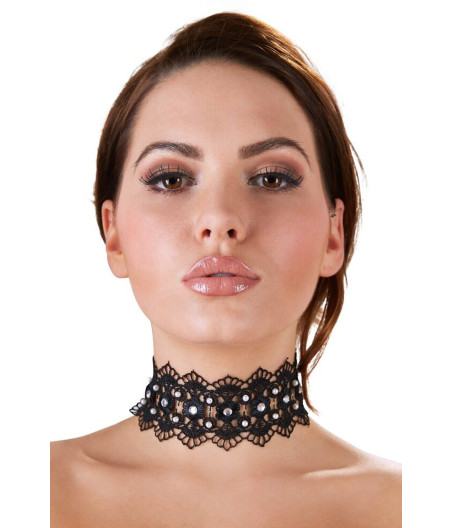 Collier brodé avec strass - Cotelli Accessoires