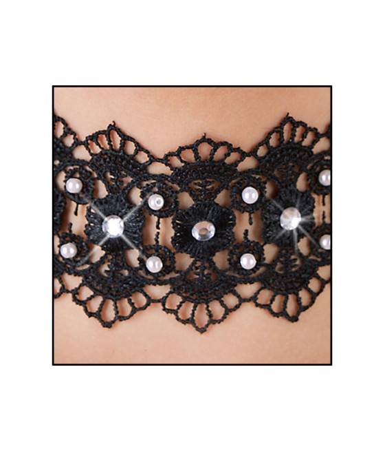 Collier brodé avec strass - Cotelli Accessoires