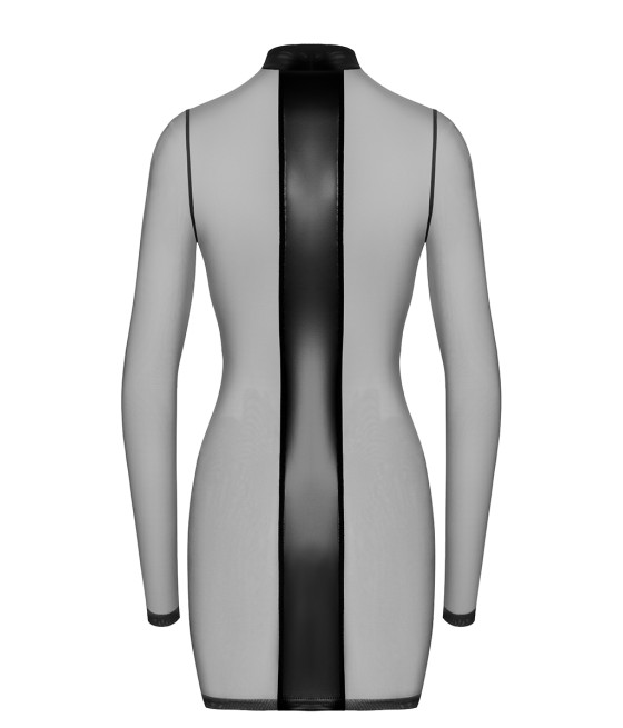 Mini robe tulle et wetlook Crossfire F369 - Noir Handmade